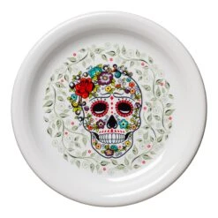 Fiesta Appetizer Plate SKULL AND VINE Sugar
