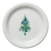 Fiesta Blue Christmas Tree On White Appetizer Plate -Decorated Fiesta Store 146142192