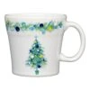 Fiesta Blue Christmas Tree On White Tapered Mug -Decorated Fiesta Store 147542192