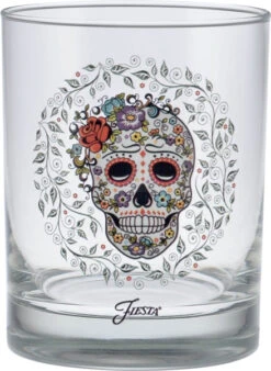 14 Oz. Fiesta®SKULL AND VINE Sugar Double Old Fashion Glass - Set Of 4