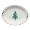 Fiesta Blue Christmas Tree On White Medium Oval Platter -Decorated Fiesta Store 45742192