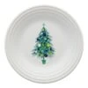 Fiesta Blue Christmas Tree On White Luncheon Plate -Decorated Fiesta Store 46542192