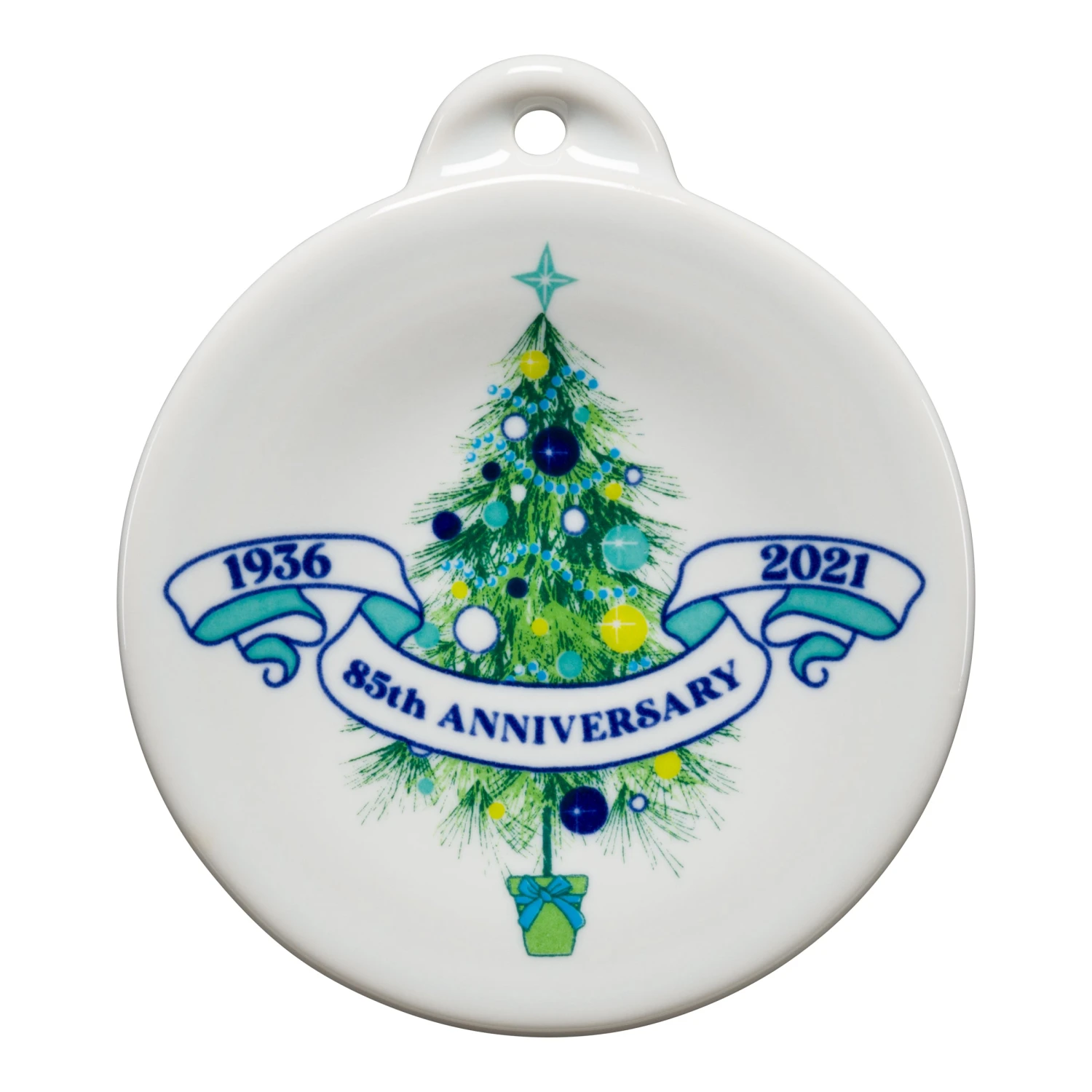 Fiesta 85th Anniversary Blue Christmas Tree Ornament 3 Fiesta 85th Anniversary Blue Christmas Tree Ornament