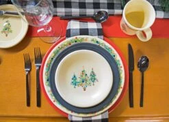 Fiesta Christmas Tree Dinner Plate -Decorated Fiesta Store ChristmasTree Slate Scarlet