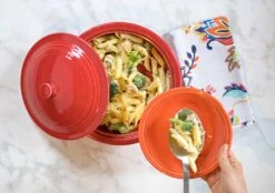 Fiesta Small Covered Casserole/Tortilla Warmer -Decorated Fiesta Store Scarlet Tortilla Warmer Pasta