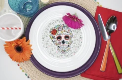 Fiesta Chop Plate SKULL AND VINE Sugar -Decorated Fiesta Store SkullVine Set4