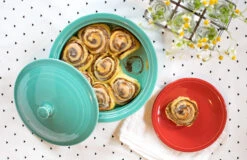 Fiesta Small Covered Casserole/Tortilla Warmer -Decorated Fiesta Store Tortilla Warmer Cinnamon Roll