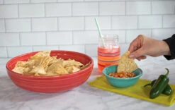 Fiesta Extra Large Bistro Bowl -Decorated Fiesta Store XLBistro Scarlet FruitSalsa Turquoise